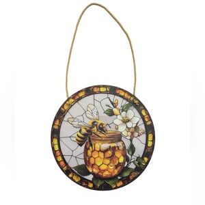 Honeybee and Floral Suncatcher Wall or Window Hanging